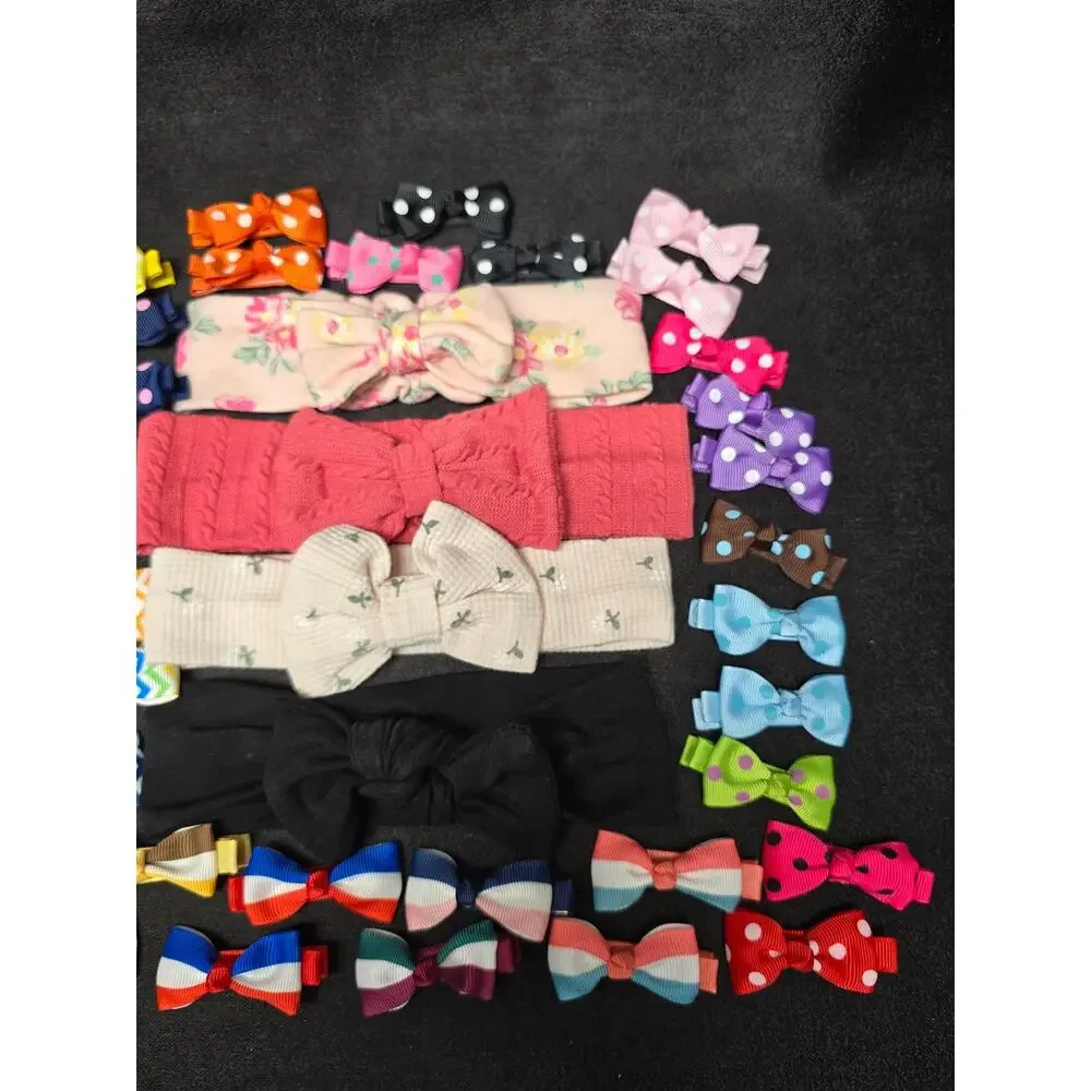 Headbands & Mini Ribbon Hairclip Bows Girl's Hair Accessories Children's